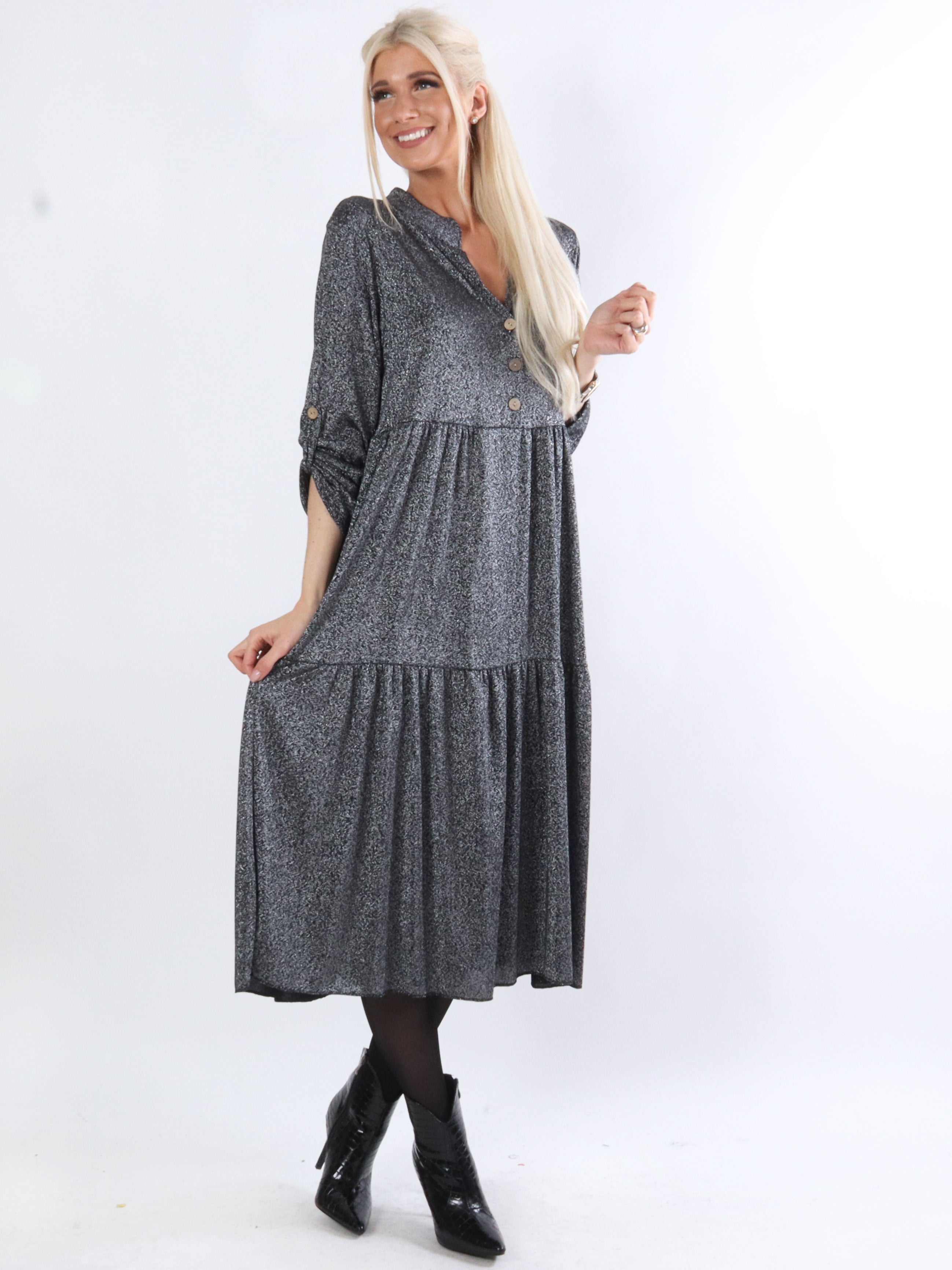 Demi - Lang kjole med glimmertråde